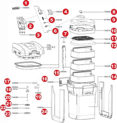 Spare parts for the Eheim professionel 3 1200XL