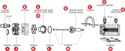 Spare parts for the Eheim universal 3400