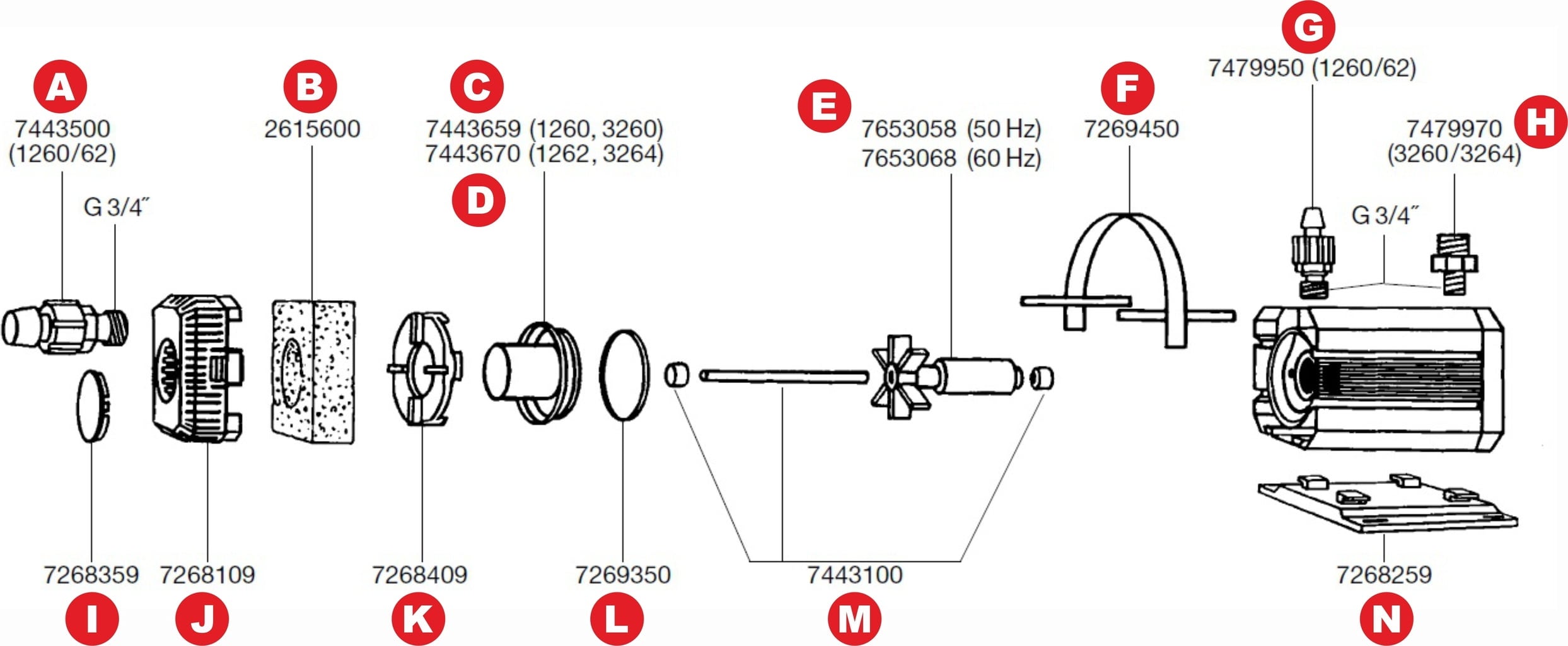Pièces de rechange pour Eheim universal 3400