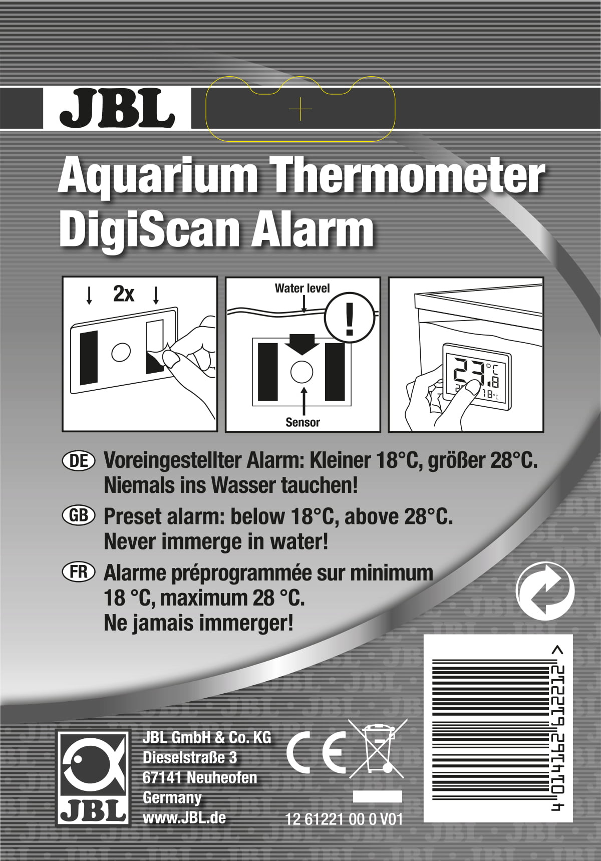 JBL Aquarium Thermometer DigiScan - Alarm