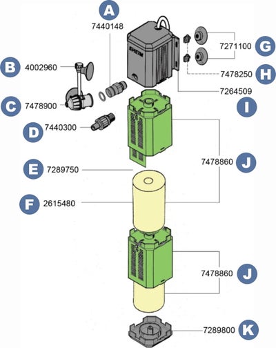 Spare parts for the Eheim PowerLine 200