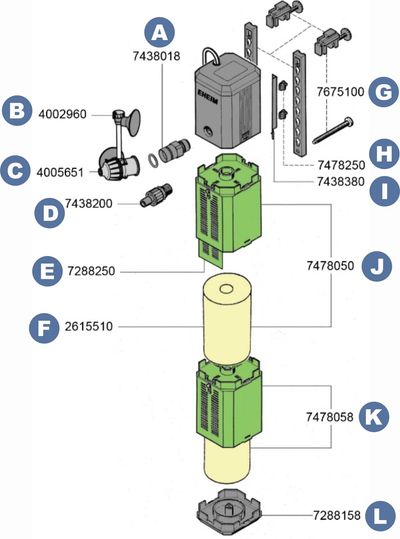 Spare parts for the Eheim PowerLine XL