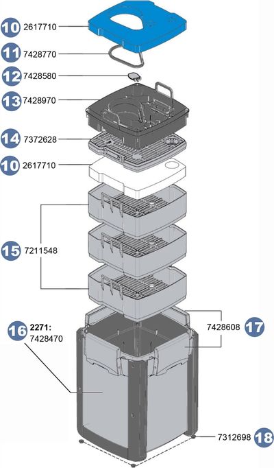 Alkatrészek - professionel 4+ 250 külső szűrő