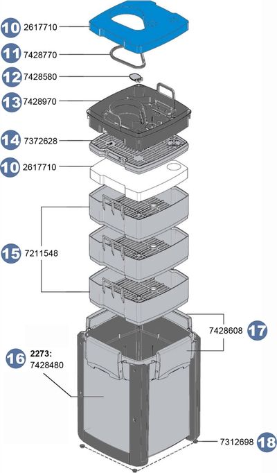 Reserveonderdelen voor buitenfilter professional 4+ 350