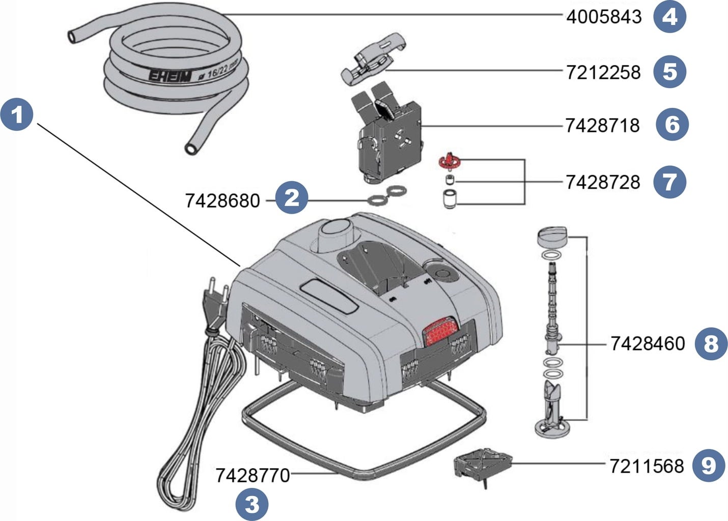 Spare parts for the external filters professionel 4+ 600 Spare parts for the external filters professionel 4+ 600