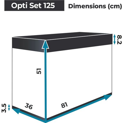 Aquael OPTISET 125 Schwarz Kombination - 1 Set