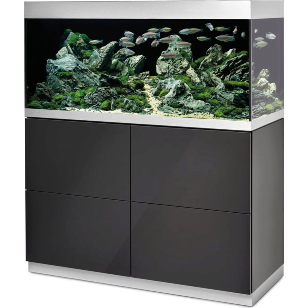 Acquario 300 Litri Con Mobile E Filtro A Cascata - Vetro Curvo 11mm, Luci LED, Riscaldatore - Bianco - Foto 8
