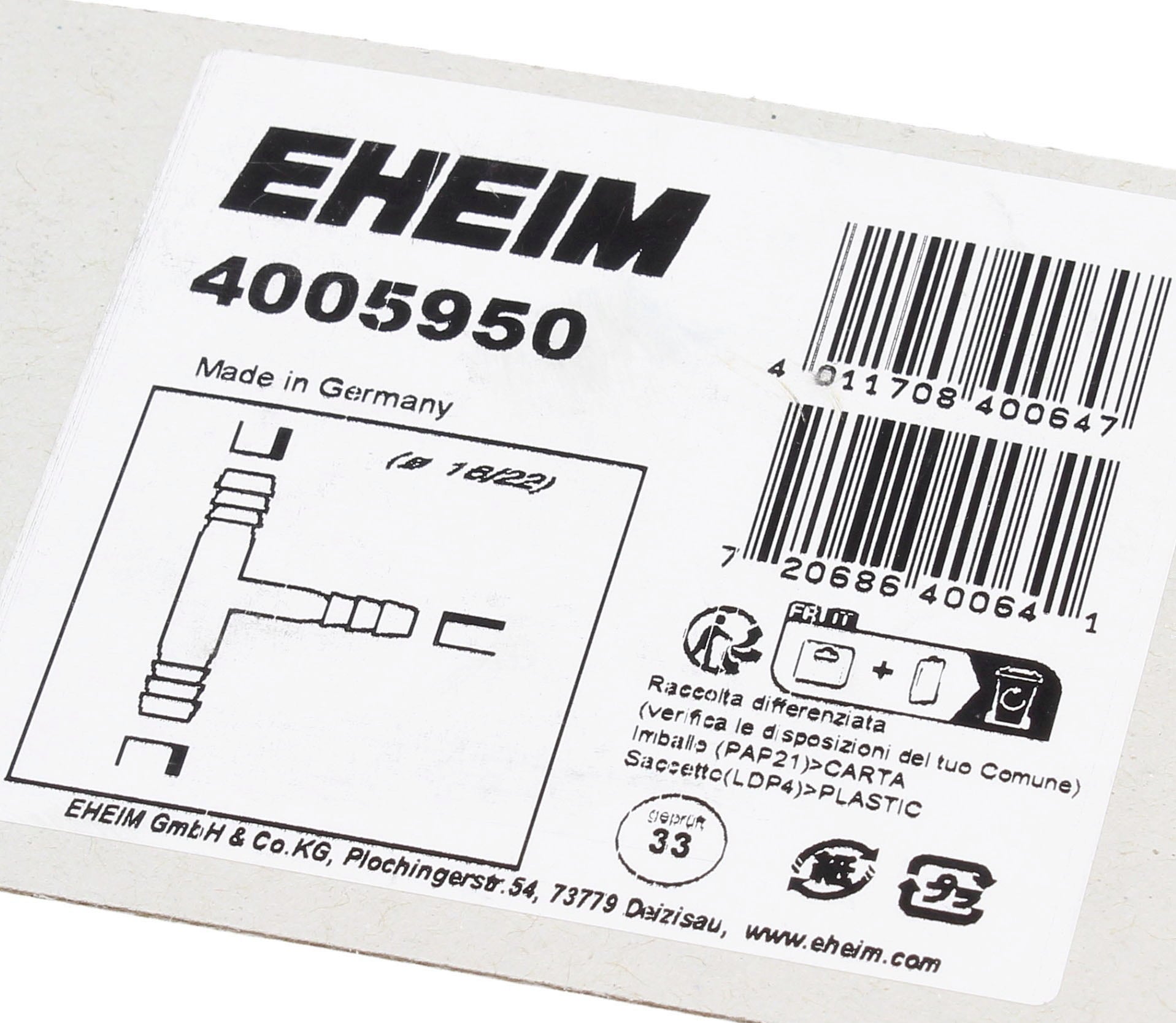 Eheim T-Abzweigstück für Schlauchgröße - 16/22mm