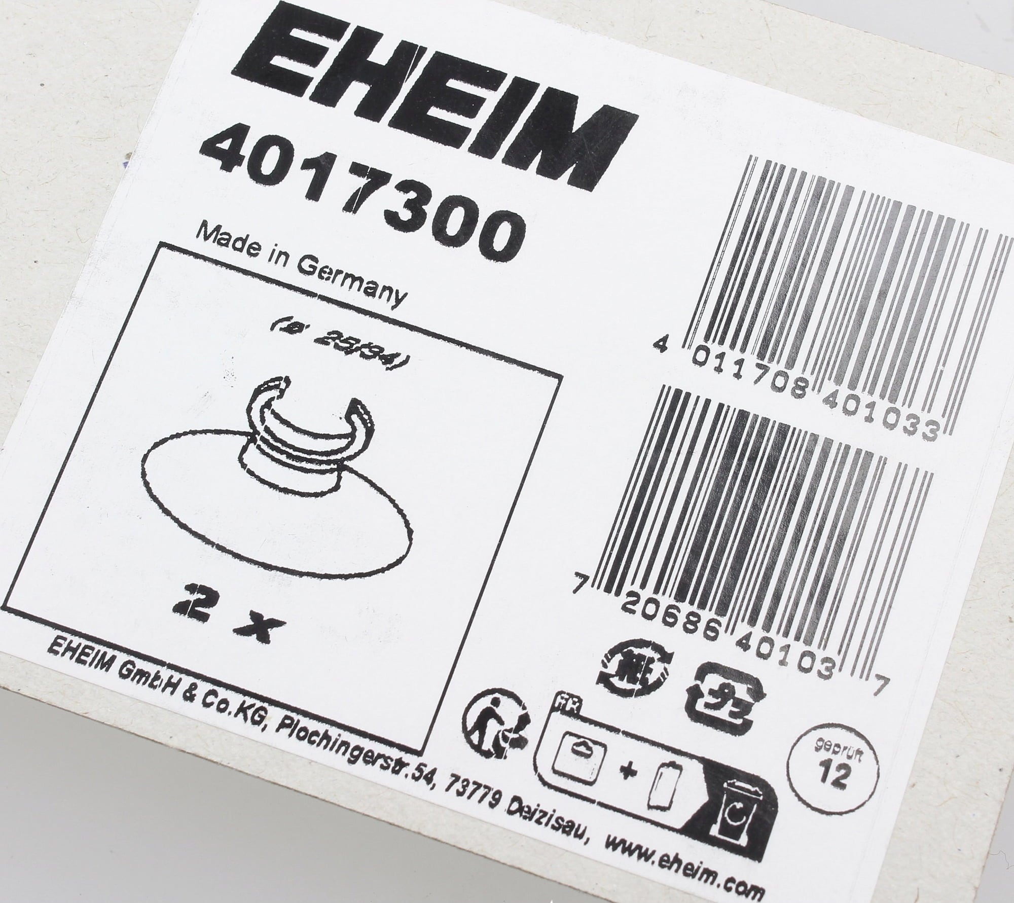 Eheim Set di 2 Ventose con Clip 25/34 mm - 1 pz.