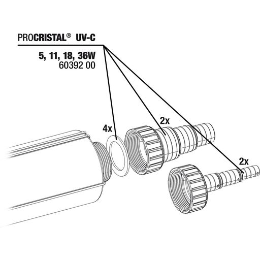 Kit de Conexión de Manguera ProCristal UV-C - 1 set