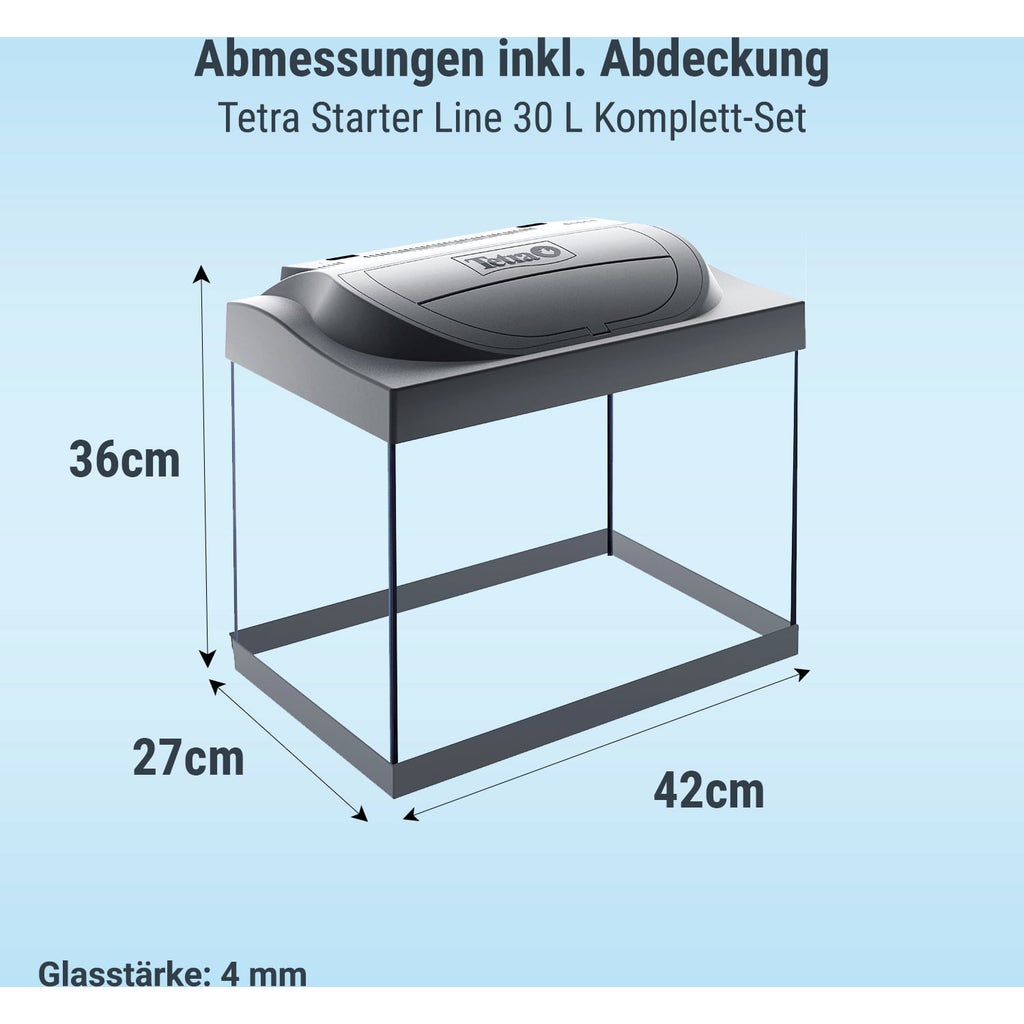 Tetra Starter Line 30L Aquarium KomplettSet mit LED Tag