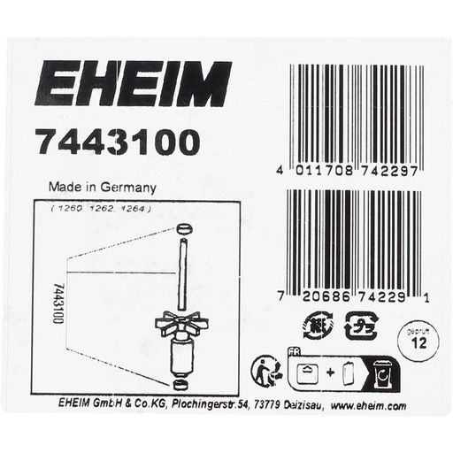 Eheim Axle with Grommets 1060/1260/1262,2260