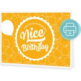 "Nice Birthday" Presentkort att Skriva ut Själv