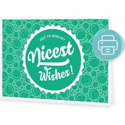 "Nicest Wishes" waardebon om zelf te printen