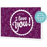 "I Love You!" - Presentkort att Skriva ut Själv