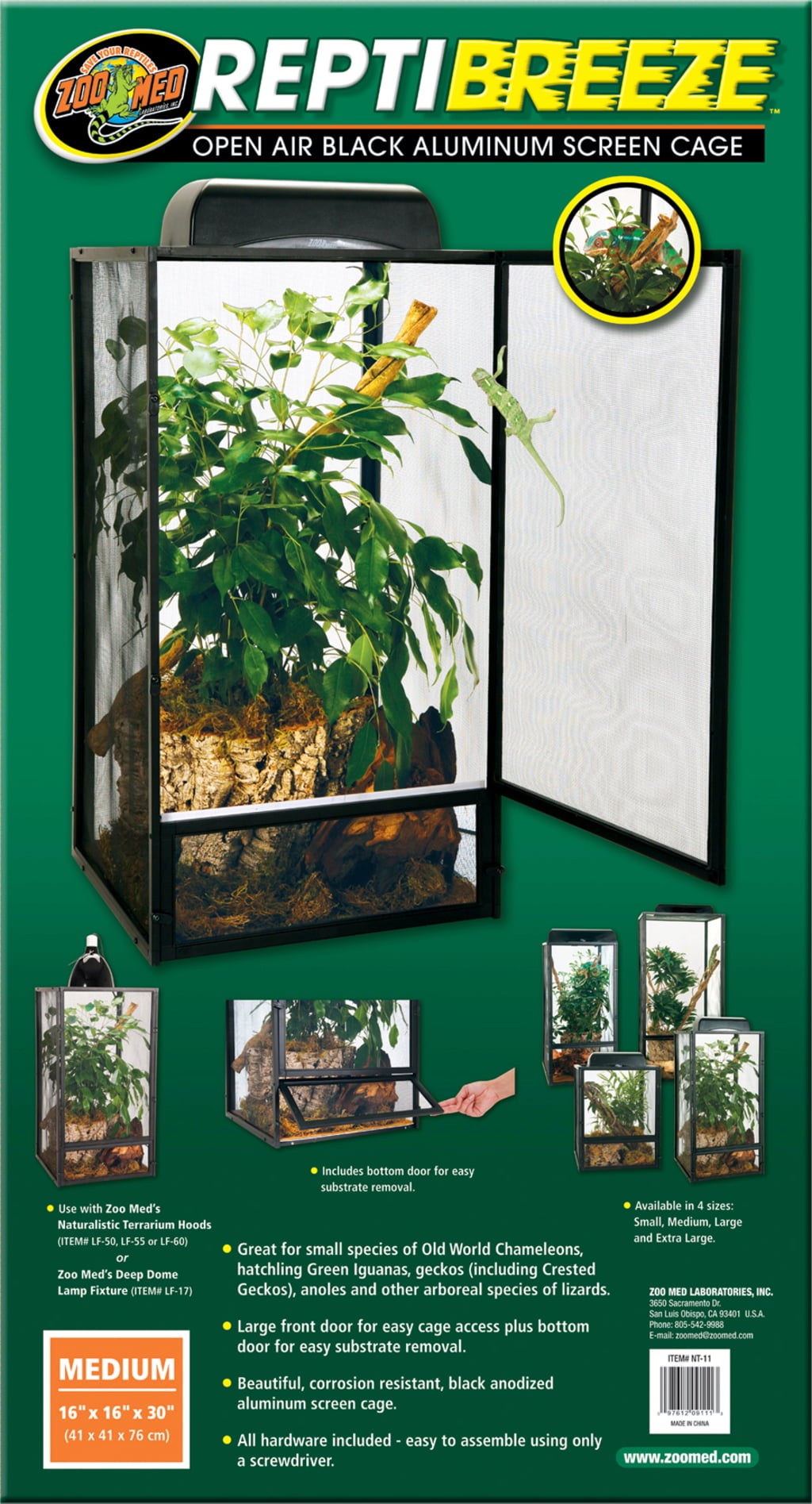 ReptiBreeze Aluminium Screen Cage - 40 x 40 x 76 cm