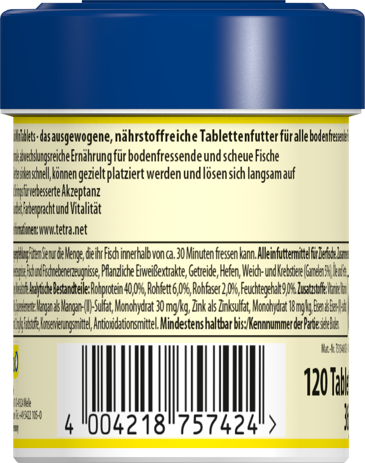 Tetra TabiMin Food Tablets - 120 tablets
