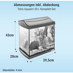 Tetra AquaArt Garnelen Aquarium LED 30L - grau