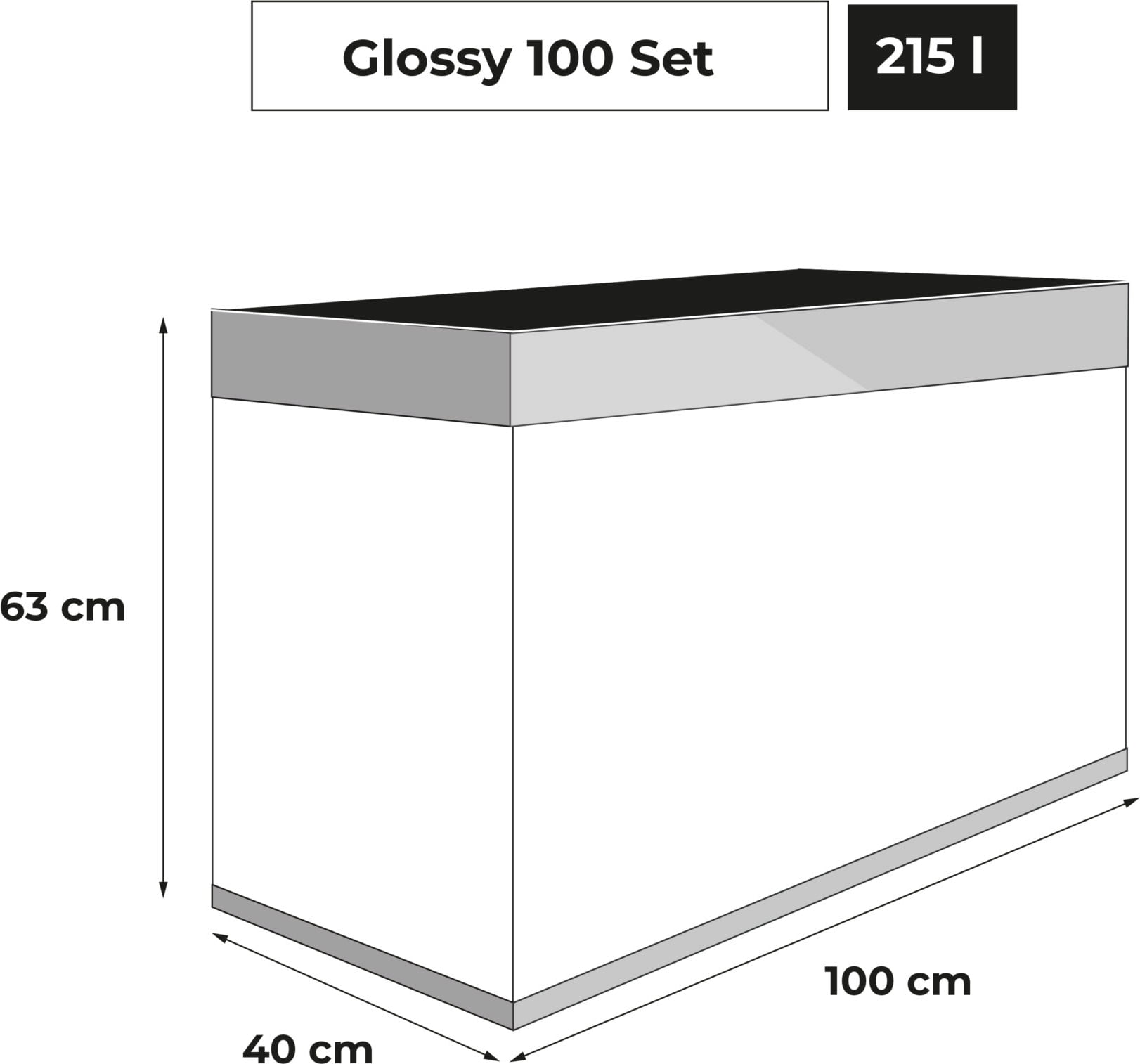 Aquael Combinaison Glossy 100 - Noir - 1 set