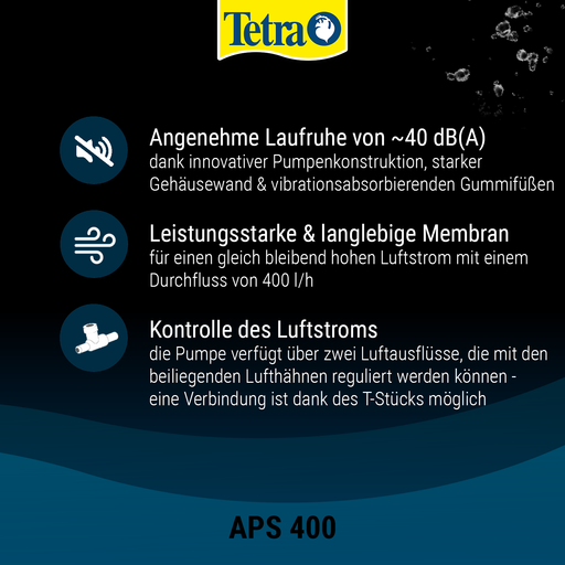 Tetra Aquarium Air Pump - Black - 400
