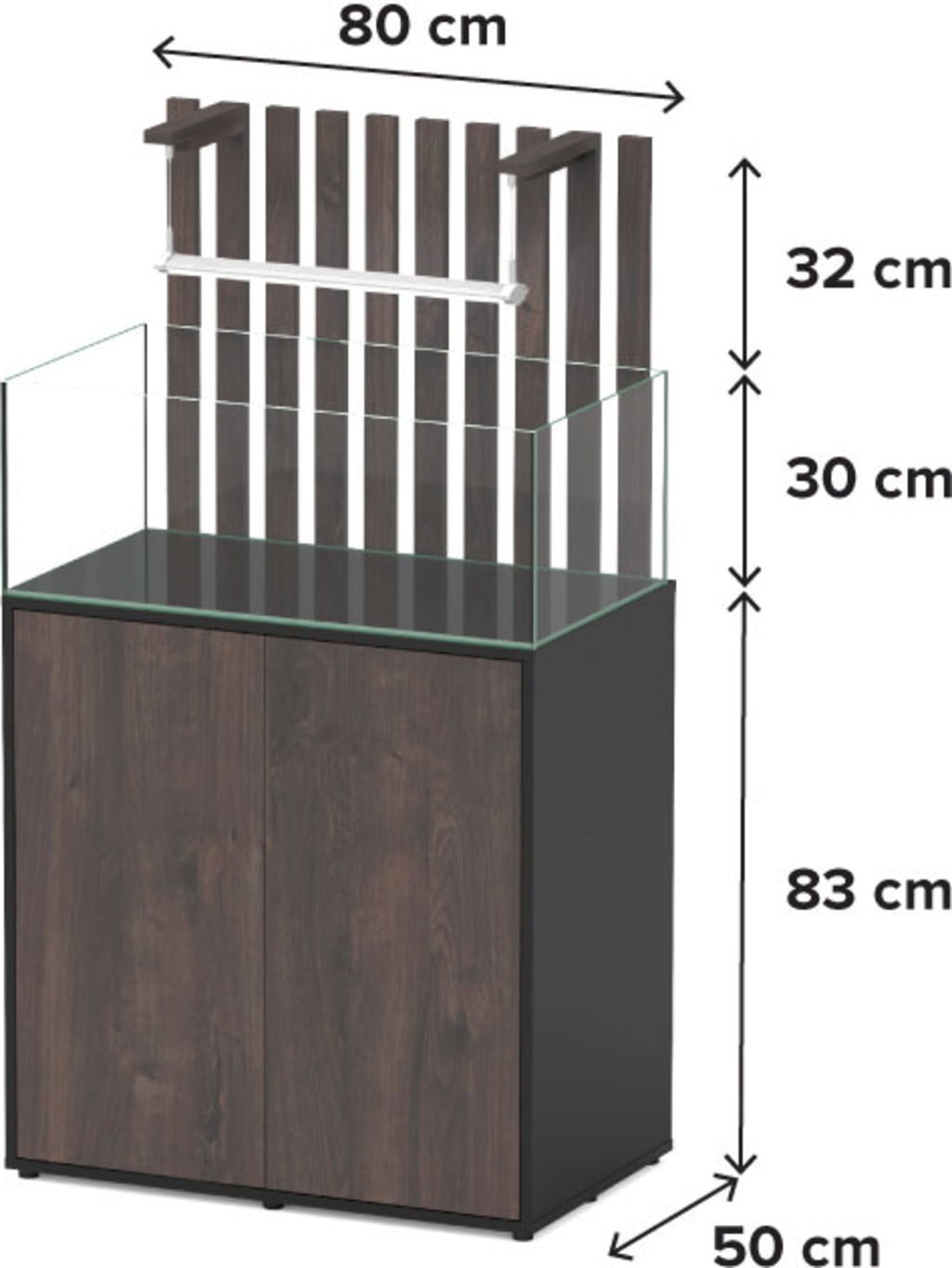 Combinazione Shallow 80 - Rovere Selvatico Scuro/Nero - 1 pz.
