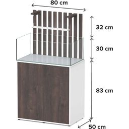 Akvariekombination Shallow 80 wild oak mörk/vit - 1 st.