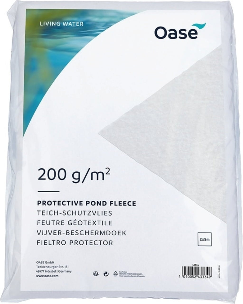 Oase Teich-Schutzvlies 200 g/m² 2 x 5 m - 1 Stk