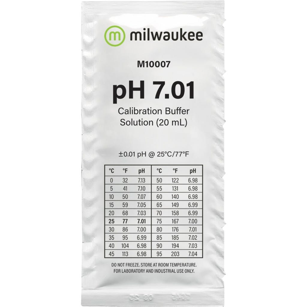 Milwaukee ph 7 calibration buffer solution 25 x 20 ml sachets 1 set
