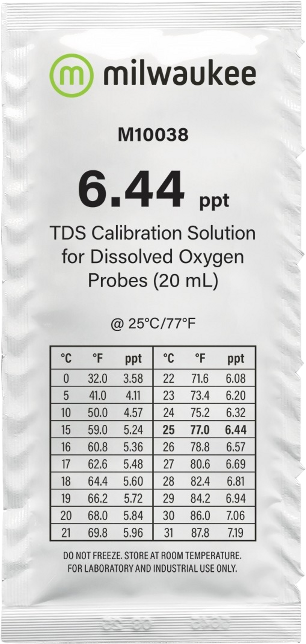 Solution d'Étalonnage TDS 6,44 ppt 25 x 20ml - 25 pièces