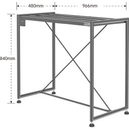 Mobiletto Metallico 90x45 cm - Grigio Acciaio - 1 pz.