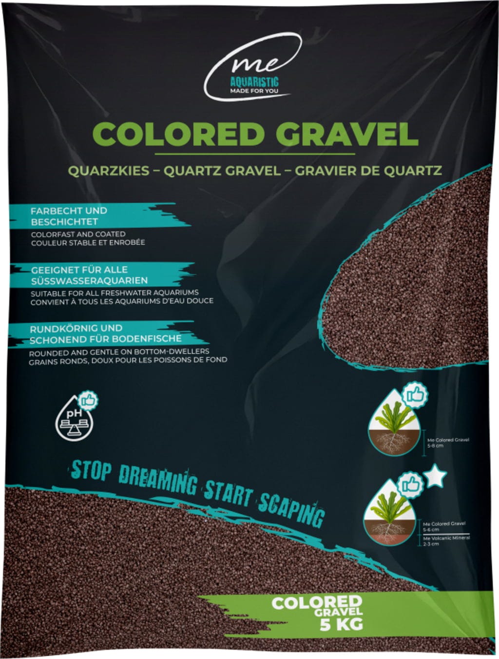 Me Colored Gravel Mocha Brown, 1-2 mm - 5 kg