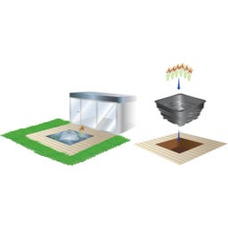 HEISSNER Bassin de Jardin Carré 56 x 56 x 30 cm - 70 l