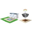 Квадратна вана за езерце 56 x 56 x 30 см - 70 l
