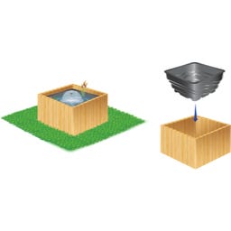 HEISSNER Teichbecken quadratisch 56 x 56 x 30 cm - 70 l