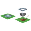 HEISSNER Tómeder, négyzet alakú 56 x 56 x 30 cm - 70 l