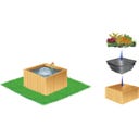 HEISSNER Bassin de Jardin Carré 56 x 56 x 30 cm - 70 l