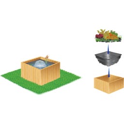 HEISSNER Bassin de Jardin Carré 56 x 56 x 30 cm - 70 l