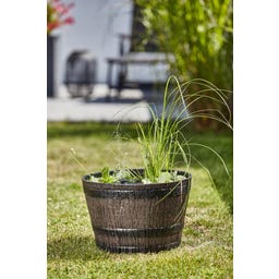 HEISSNER Solar Wassergarten Wooden Barrel - 40 x 40 x 27 cm
