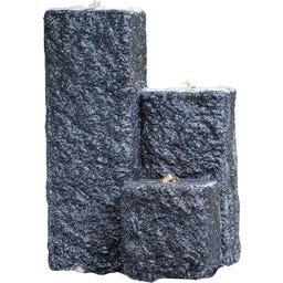 HEISSNER Gartenbrunnen Neptun LED - Schwarz - 12 x 12 x 15/25/40 cm