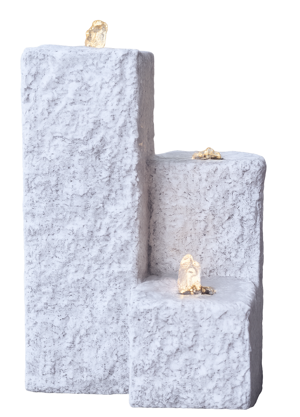 HEISSNER Gartenbrunnen Neptun LED - Grau - 12 x 12 x 15/25/40 cm