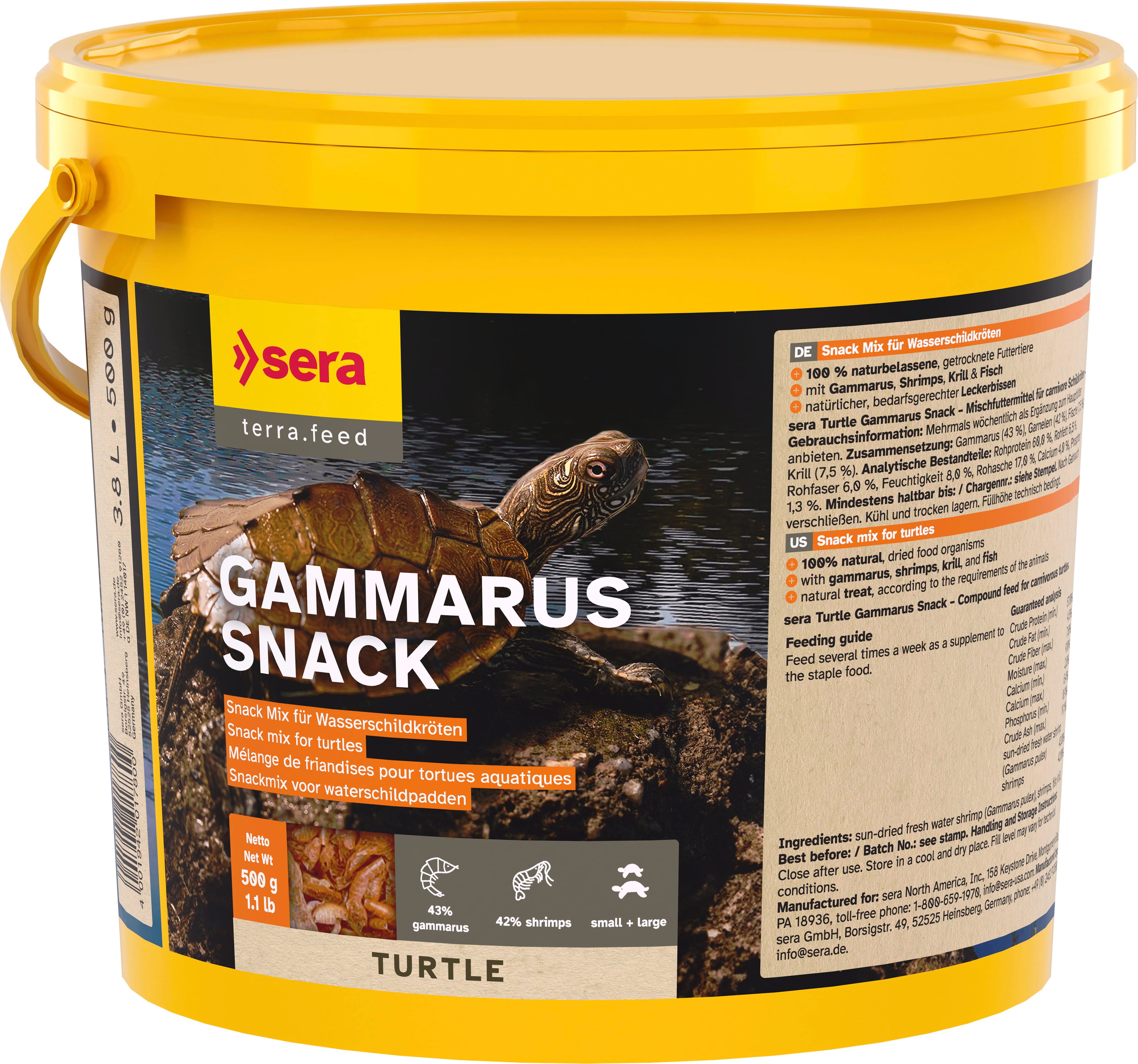 Sera Gammarus Snack Schildkröte - 500 g (3.800 ml)