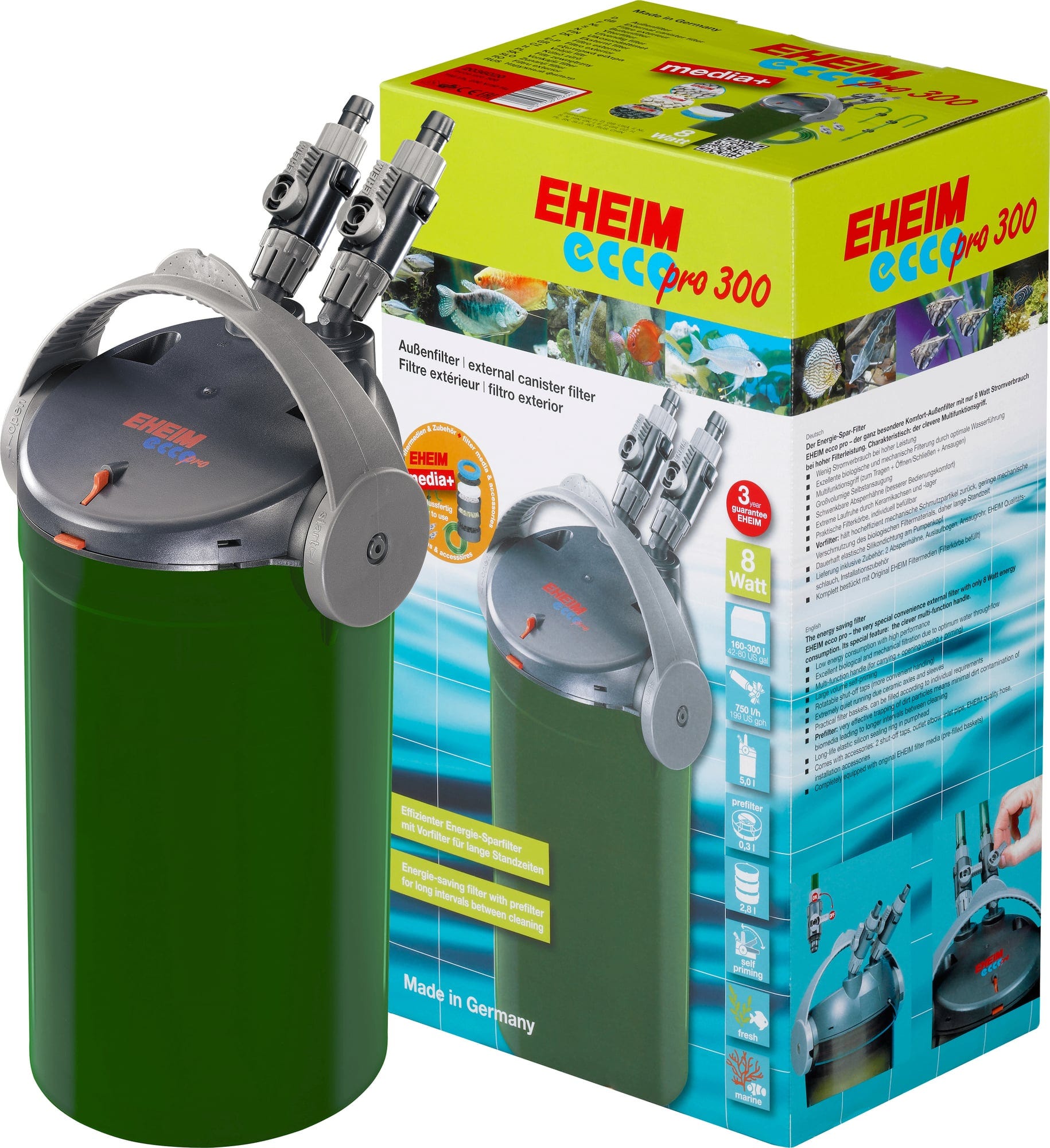 EHEIM Außenfilter »ecco pro«, 8 W, für Aquarien bis: 300 l, grün - gruen