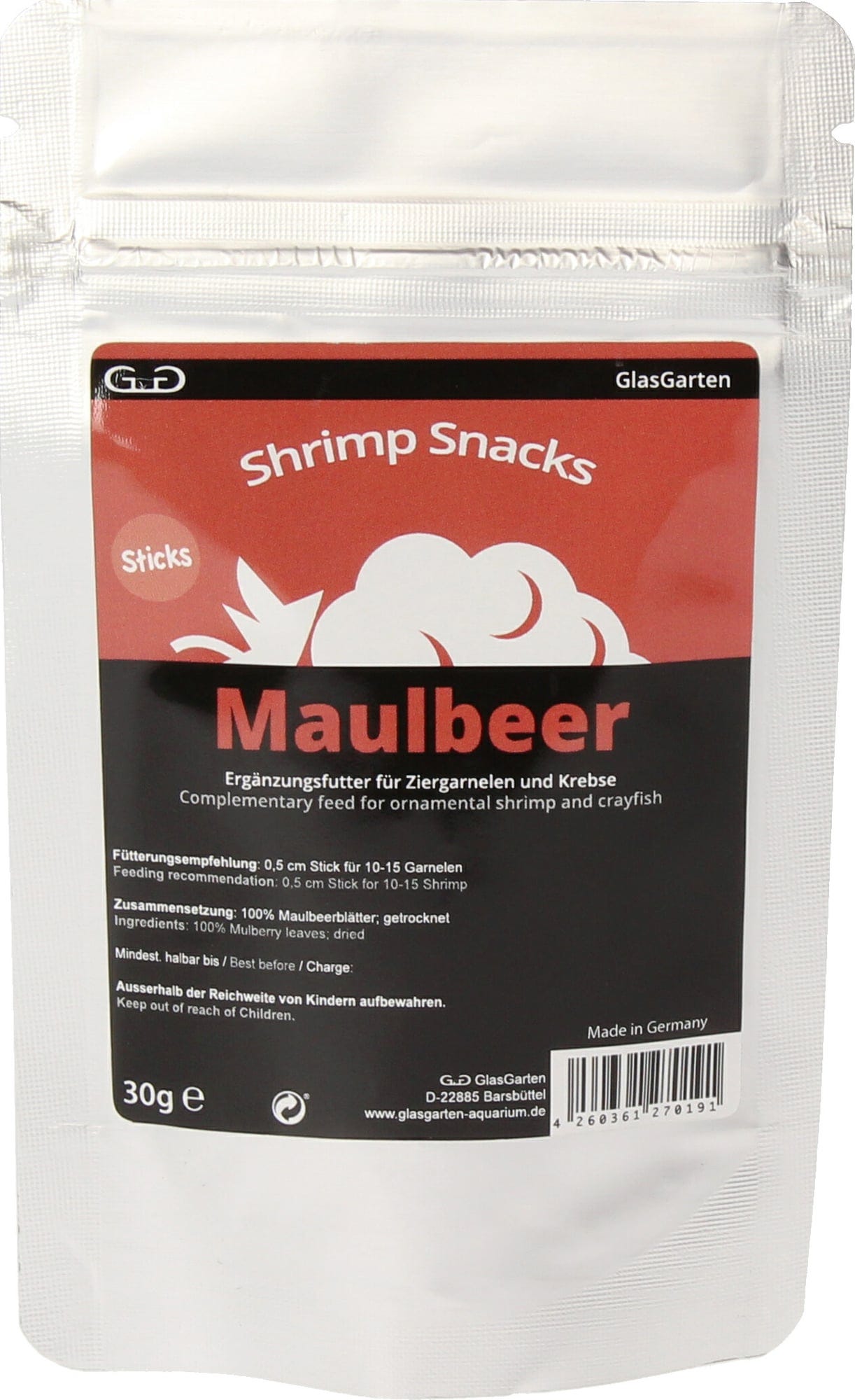 Garnelenhaus GlasGarten Shrimp Snacks - Maulbeer