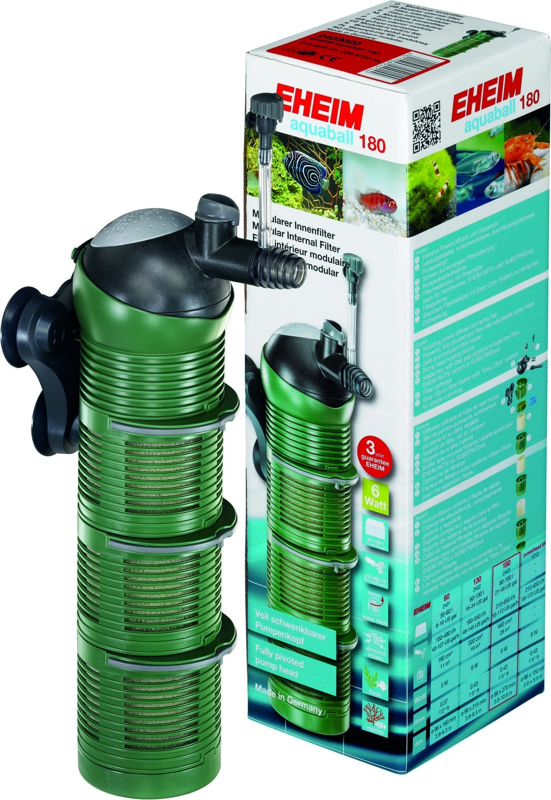 EHEIM Innenfilter »aquaball«, 6 W, für Aquarien bis: 180 l, grün - gruen