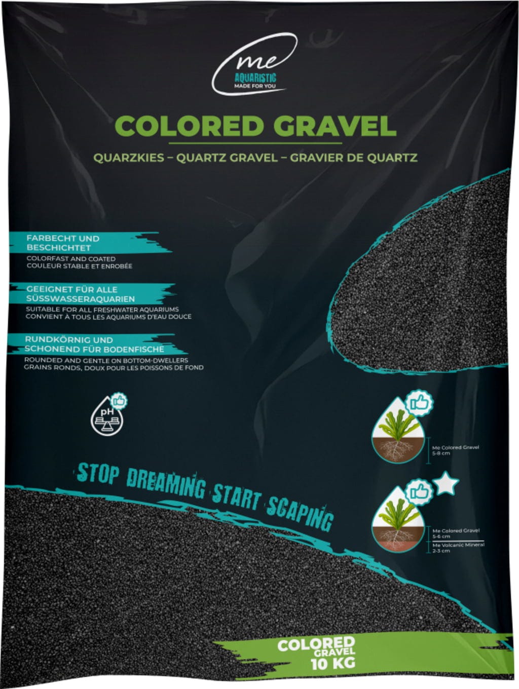 Me Colored Gravel Obsidian Black, 1-2 mm - 10 kg
