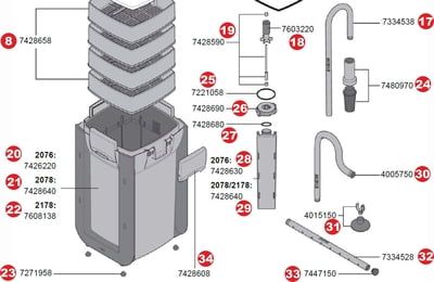 Pièces de rechange pour Eheim professionel 5e 600T